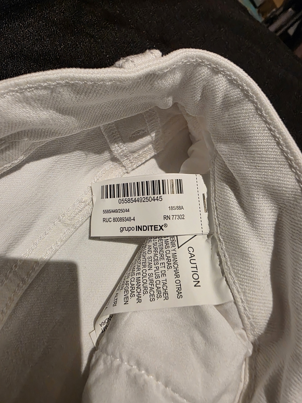 Zara White Denim Jeans with Branded Waistband